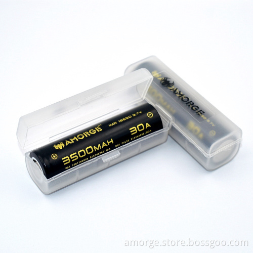 Amorge IMR18650 3.7V 3500mAh 30A High Drain Rechargeable Battery